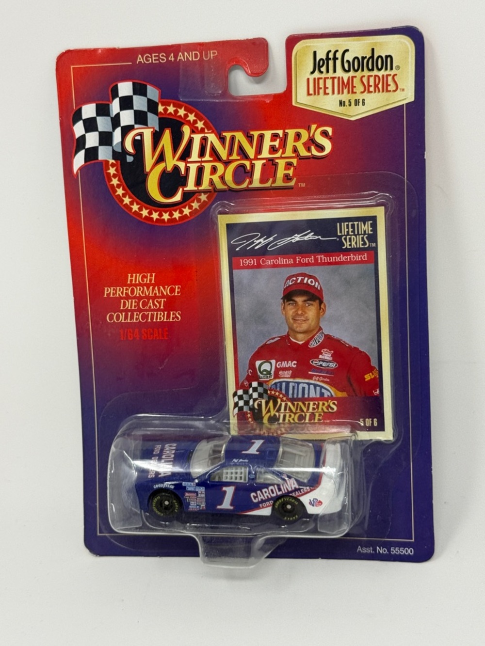 Winner's Circle Jeff Gordon 1:64 Scale Die-Cast Race Car - Blue Carolina # 1